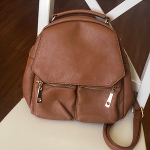 Brown mini backpack